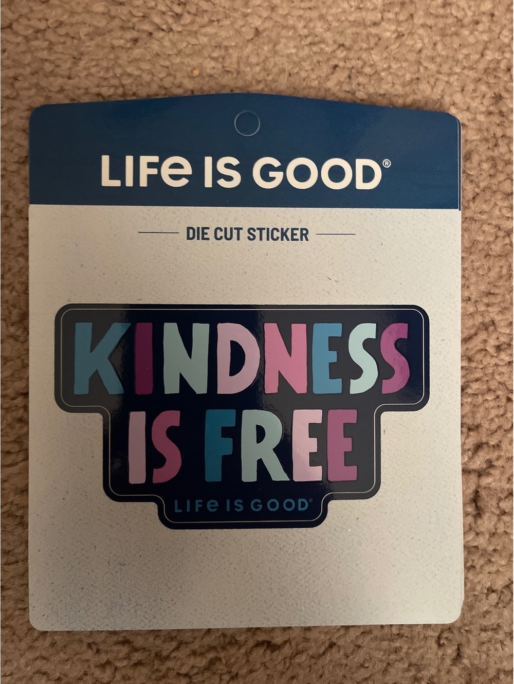 Life is Good Kindness Is Free Die Cut Sticker, BUNDLE PACK OF 20
